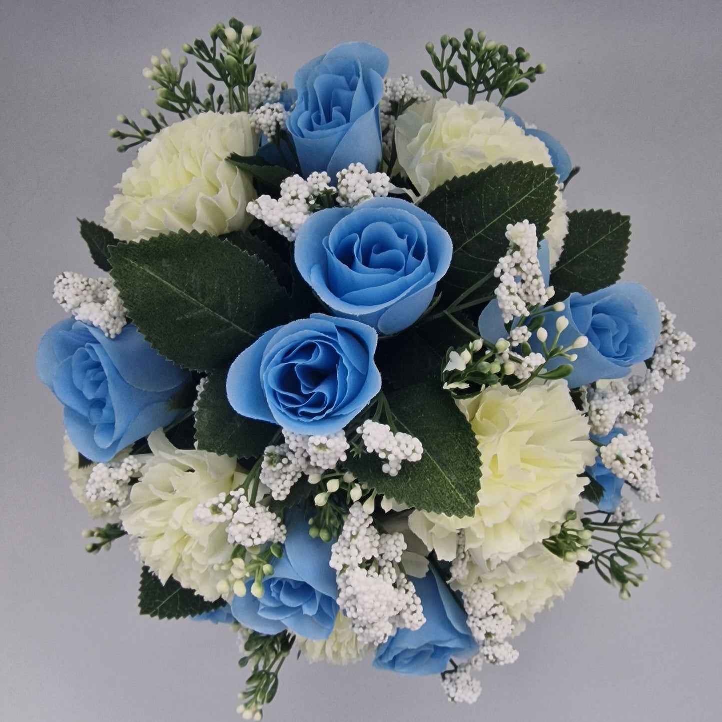 Artificial Silk Flower Arrangement Carnations and Roses Grave Pot. Memorial Tribute - Amor Flowers