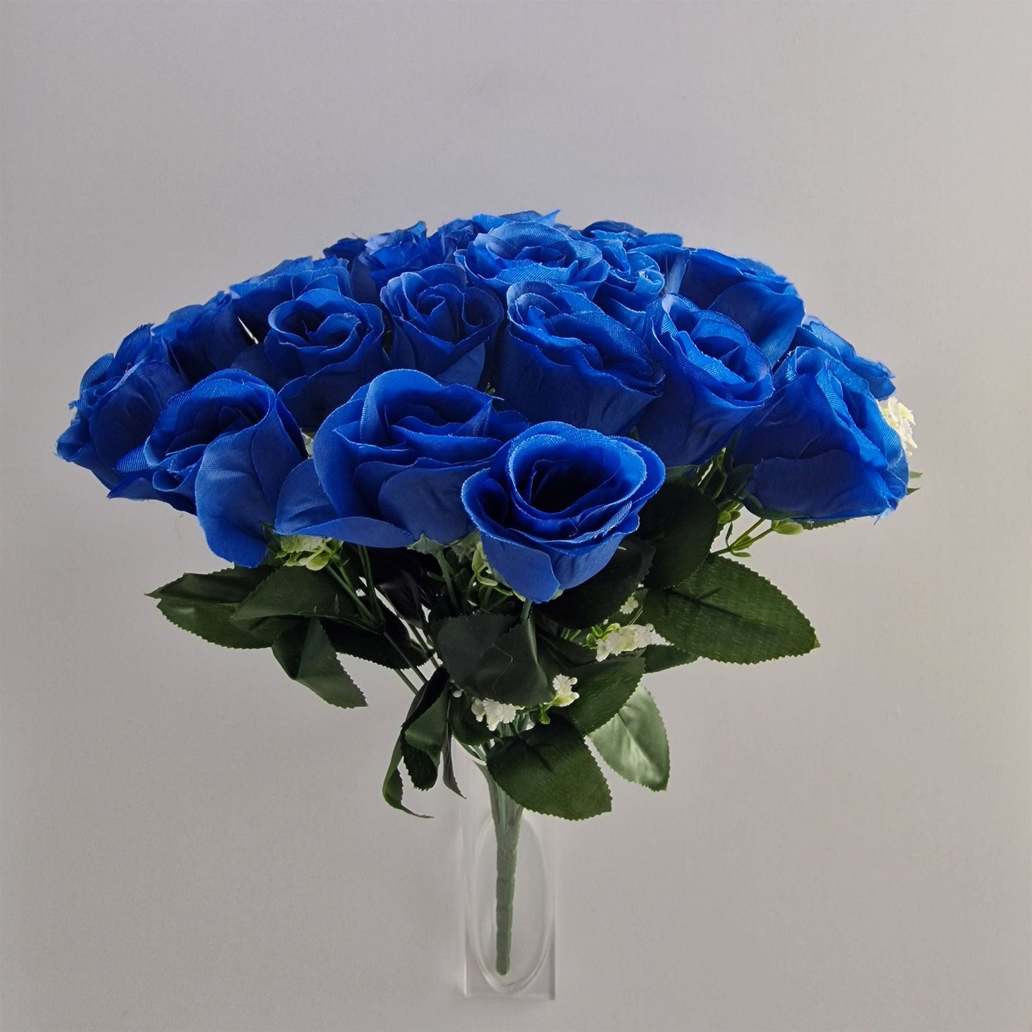 24 Head Large Rose Bouquet in Blue - Amor Flowers