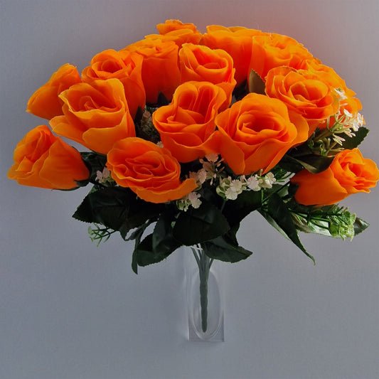 24 Head Large Rose Bouquet in Orange - Amor Flowers