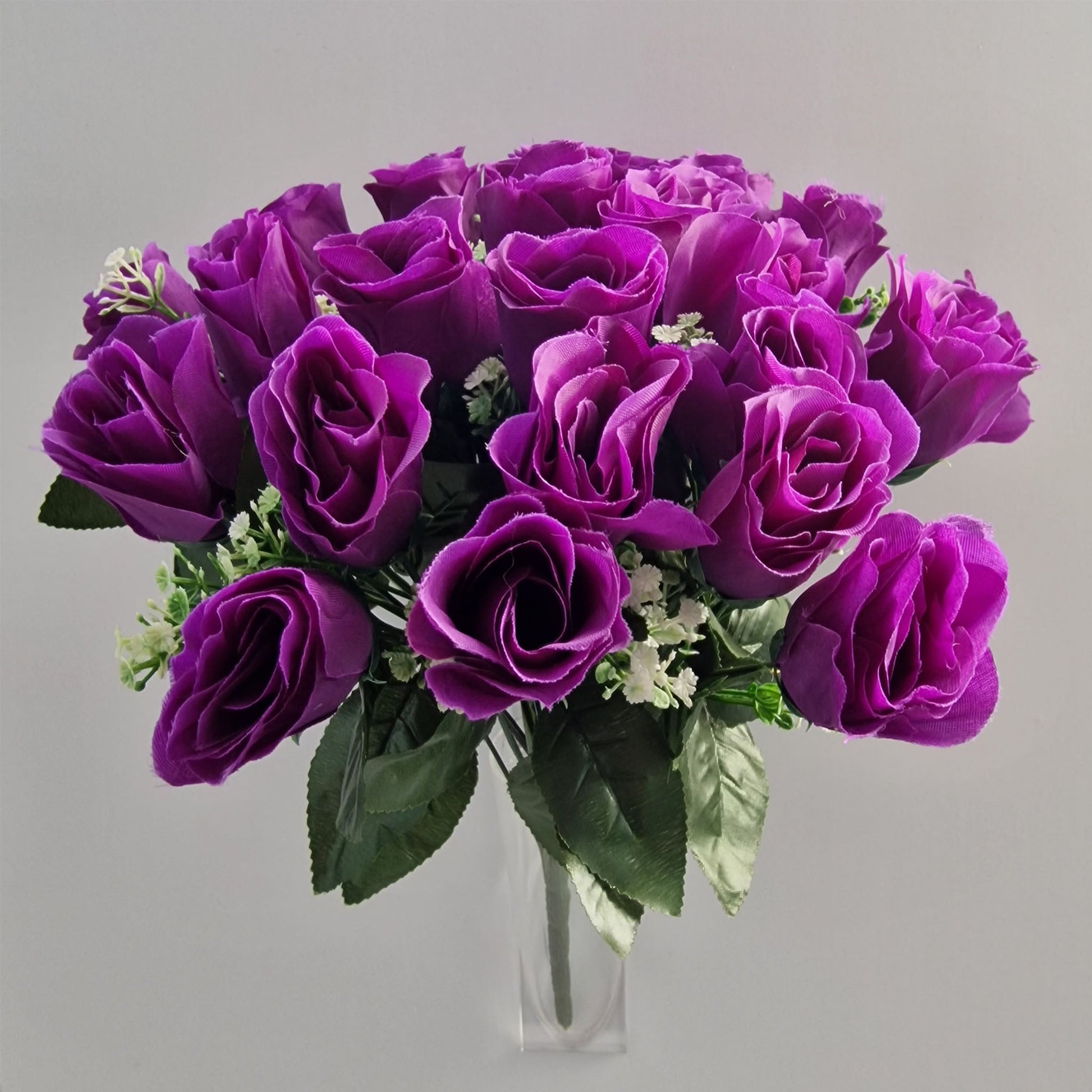 24 Head Large Rose Bouquet in Purple - Amor Flowers