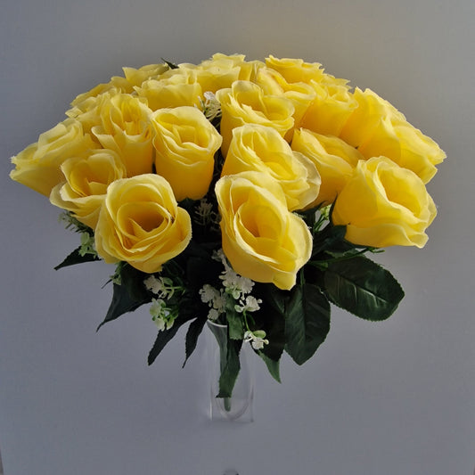 24 Head Large Rose Bouquet in Yellow - Amor Flowers