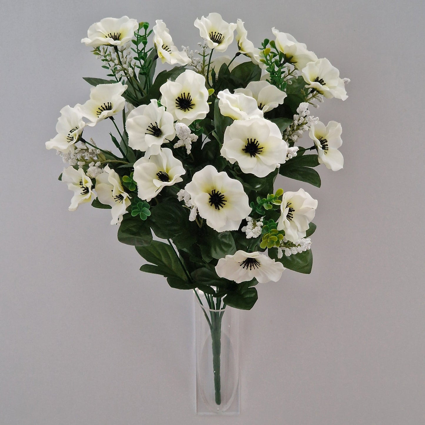 Artificial Anemone With Gyp Silk Flower Bush In 3 Colours - Amor Flowers