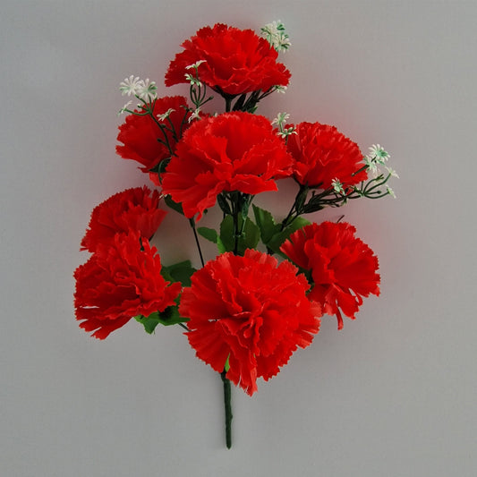 Artificial Carnations in Red 8 Head - Amor Flowers