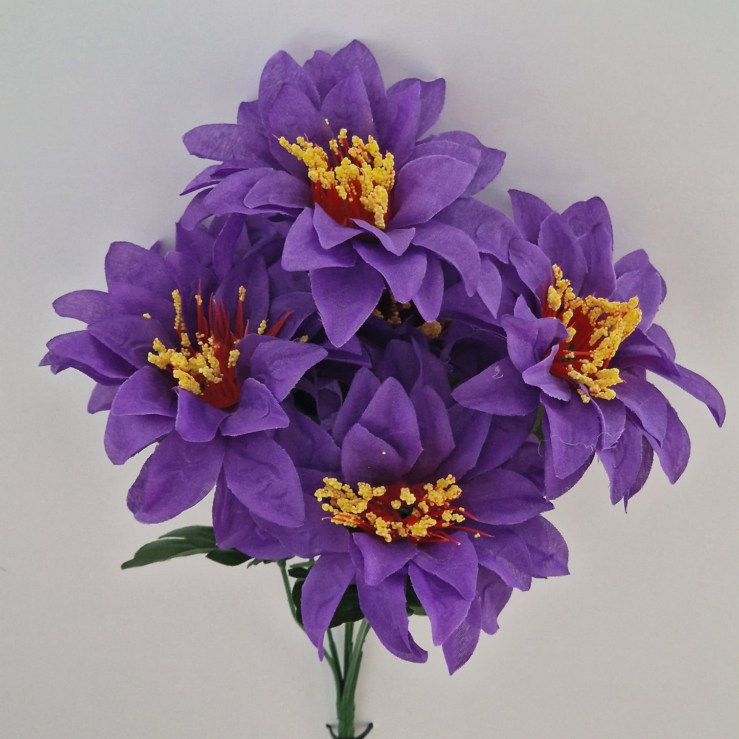 Artificial Carnival Zinnia Bush in 4 Colours - Amor Flowers