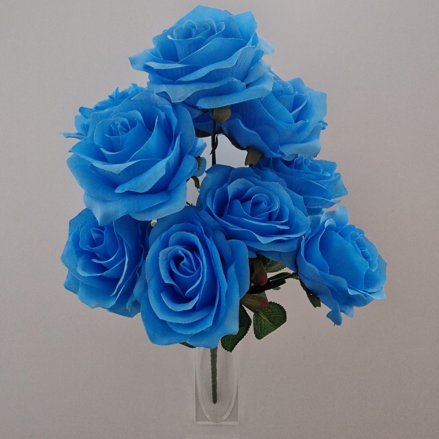 Beautiful Large Open Rose Bouquet in Blue 12 Stems Amor Flowers - Amor Flowers