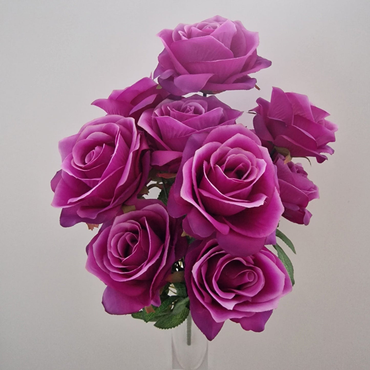 Beautiful Large Open Rose Bouquet in Purple 12 Stems Amor Flowers - Amor Flowers
