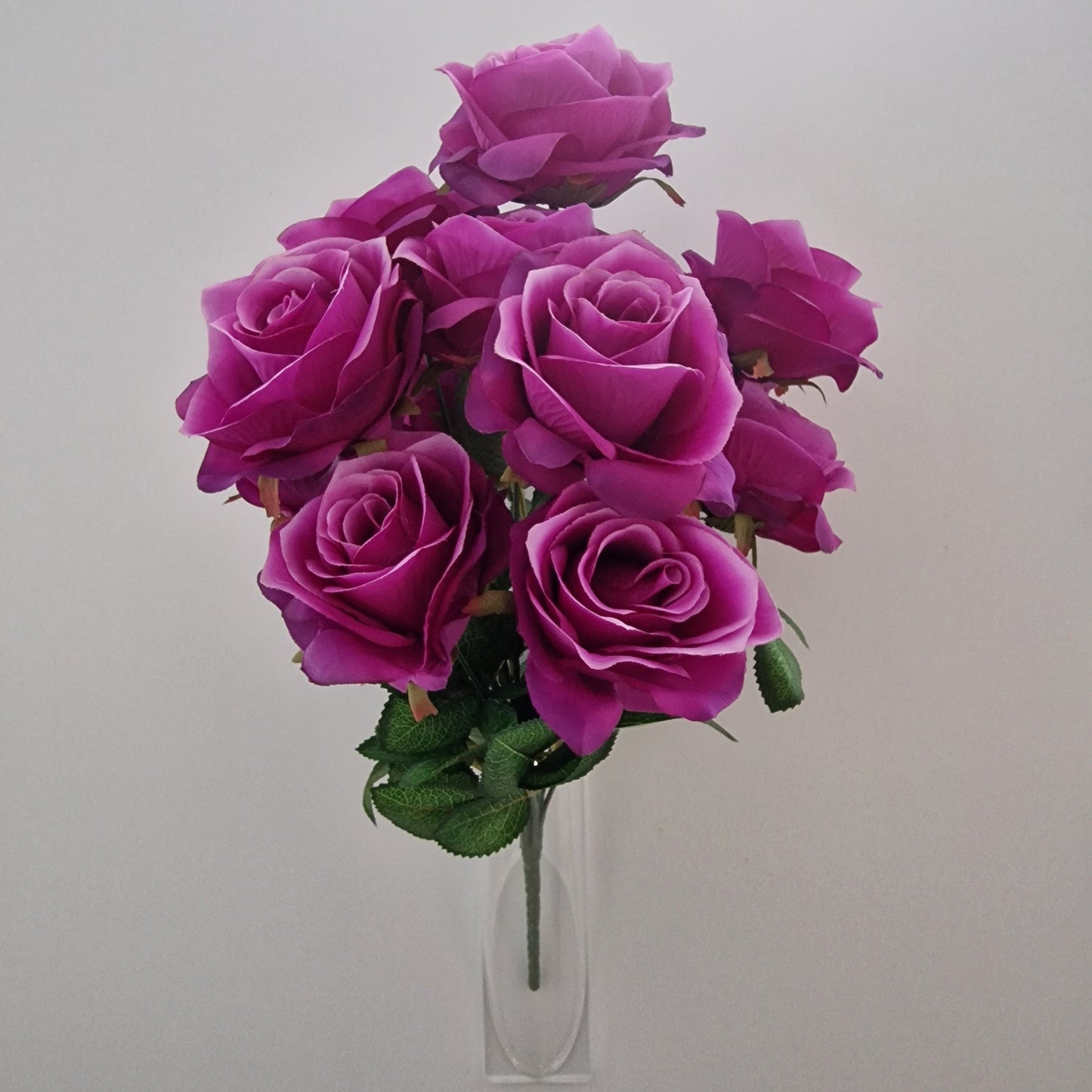 Beautiful Large Open Rose Bouquet in Purple 12 Stems Amor Flowers - Amor Flowers