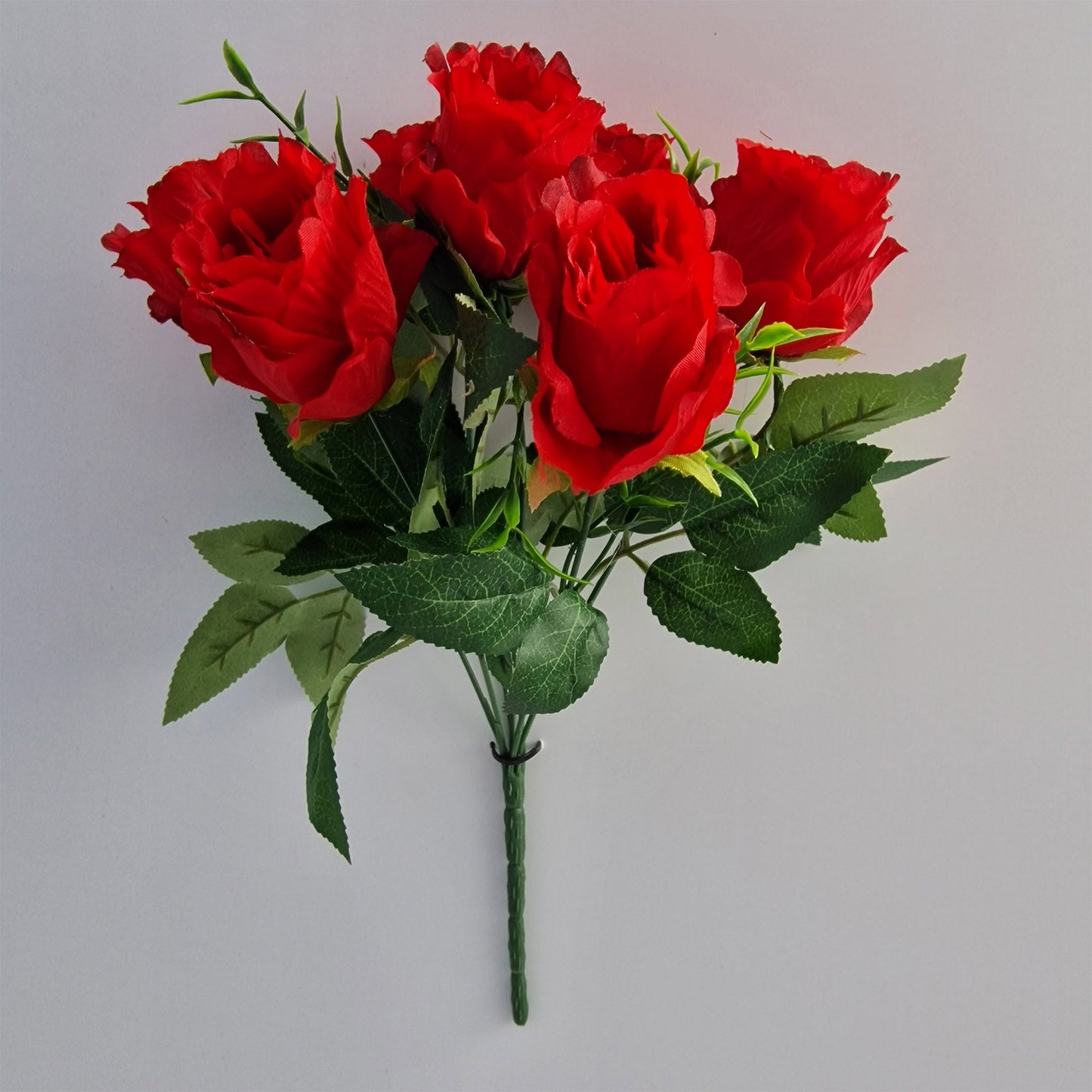 Crinkled Edge Artificial Rosebud with Grass - Amor Flowers