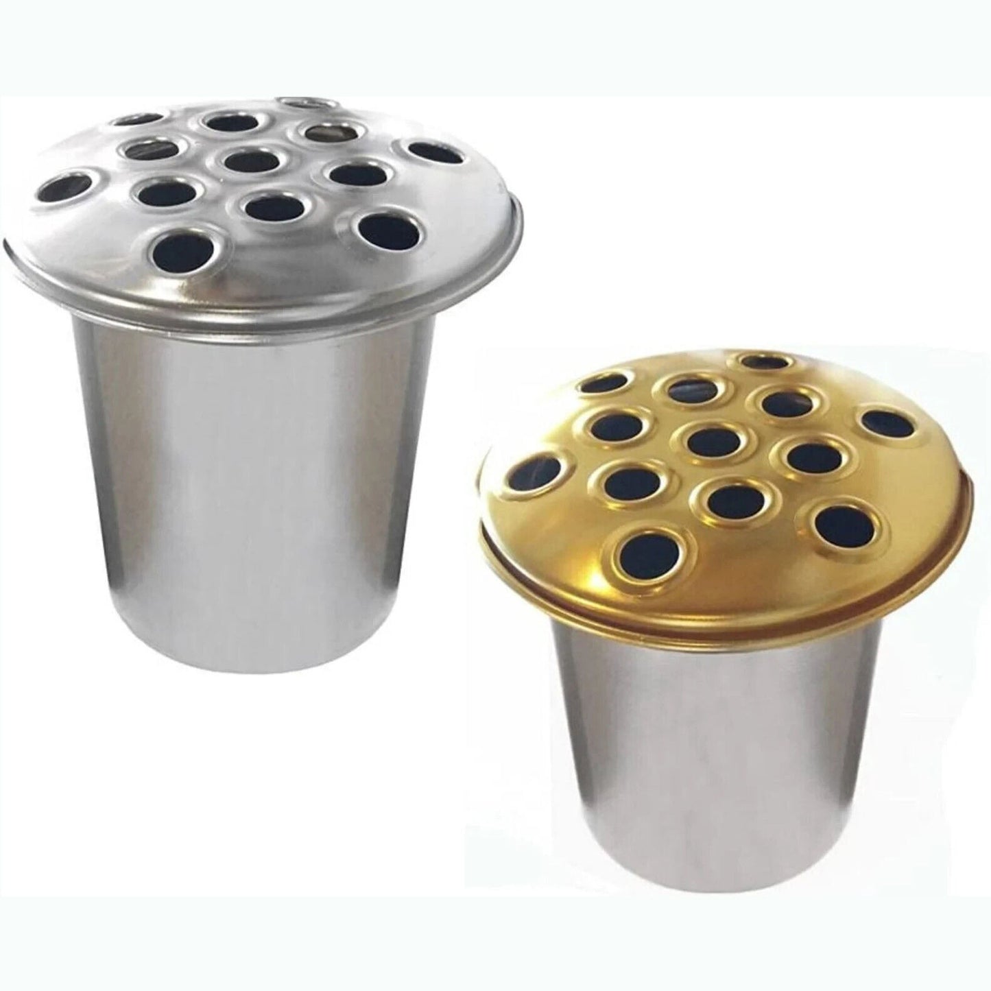 Quality Aluminium Memorial Grave Vase Pot Insert Silver or Gold Lid - Amor Flowers