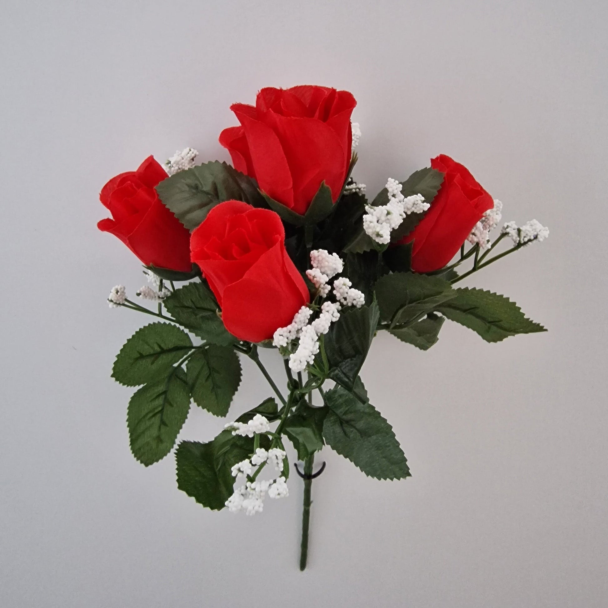 Rose Bud Rose Bud Bush with Gyp and 5 Heads - Amor Flowers