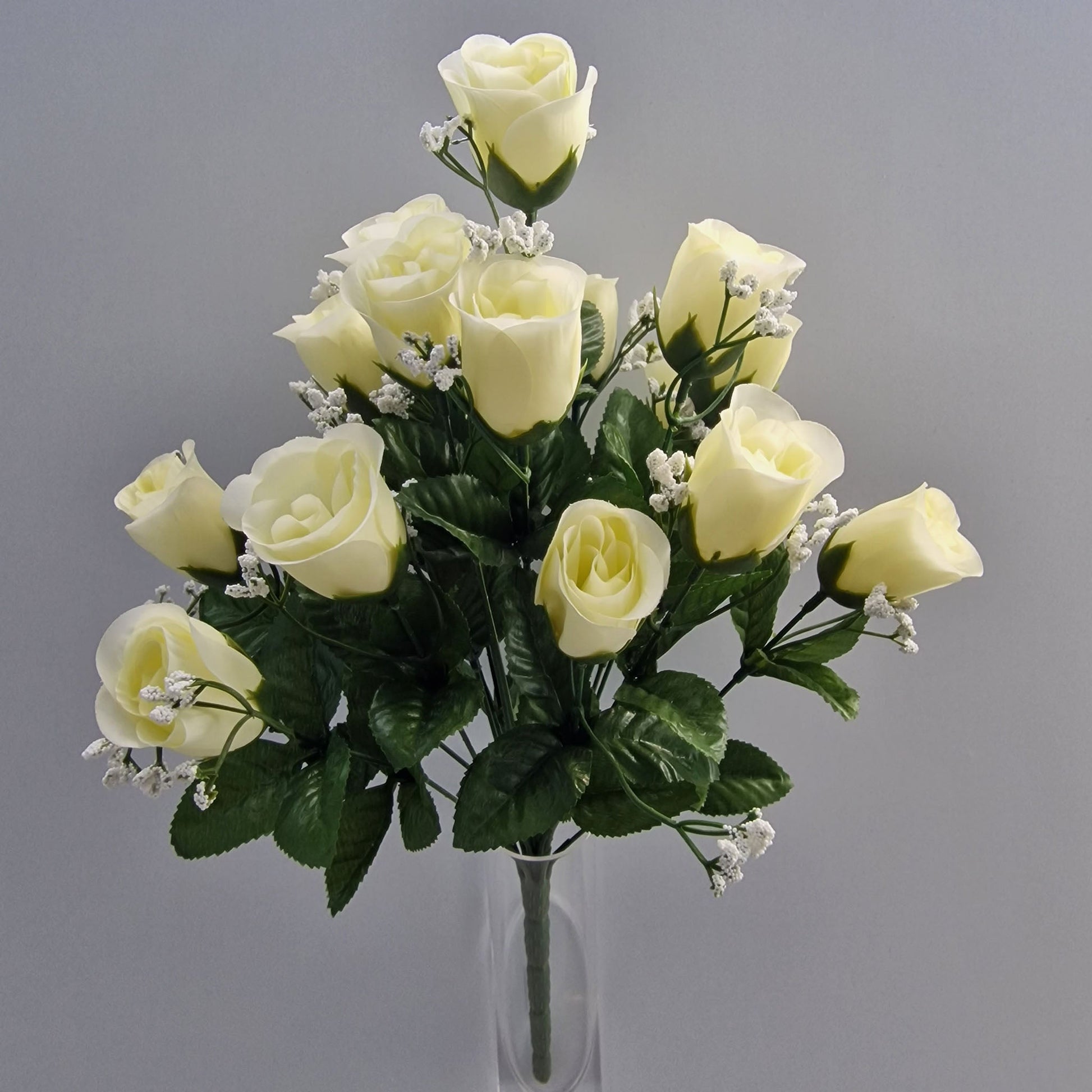 Rose Bud with Gyp 18 Head 6 Colours - Amor Flowers